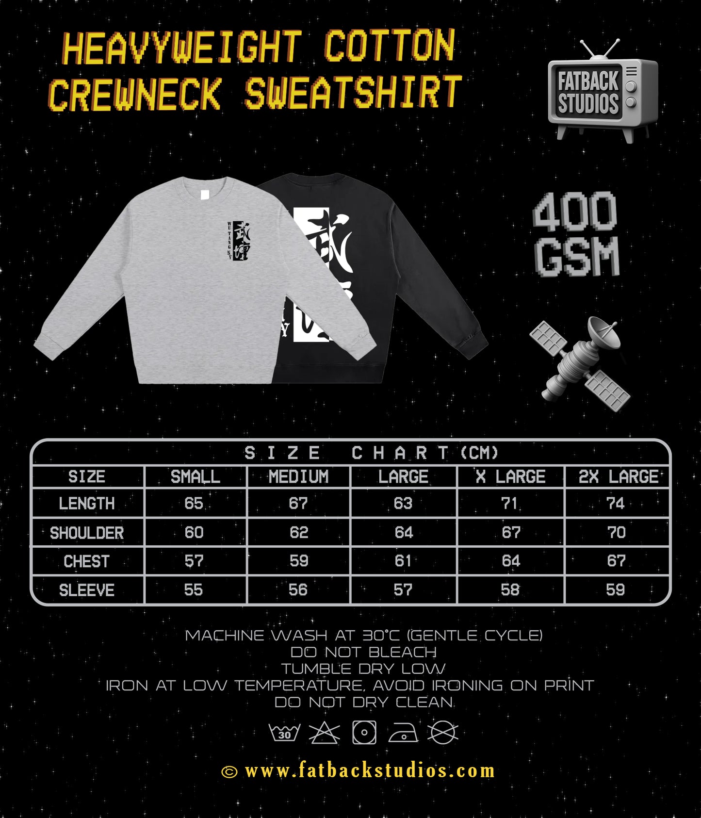 NEW YORK WU TANG - BLACK HEAVYWEIGHT FRENCH TERRY CREWNECK SWEATSHIRT