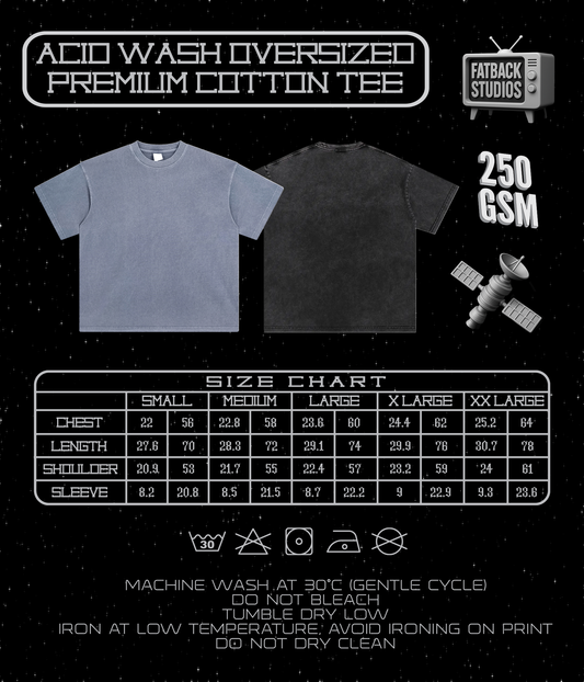 WAVE OF EVIL Vintage Wash Oversized  T-Shirt