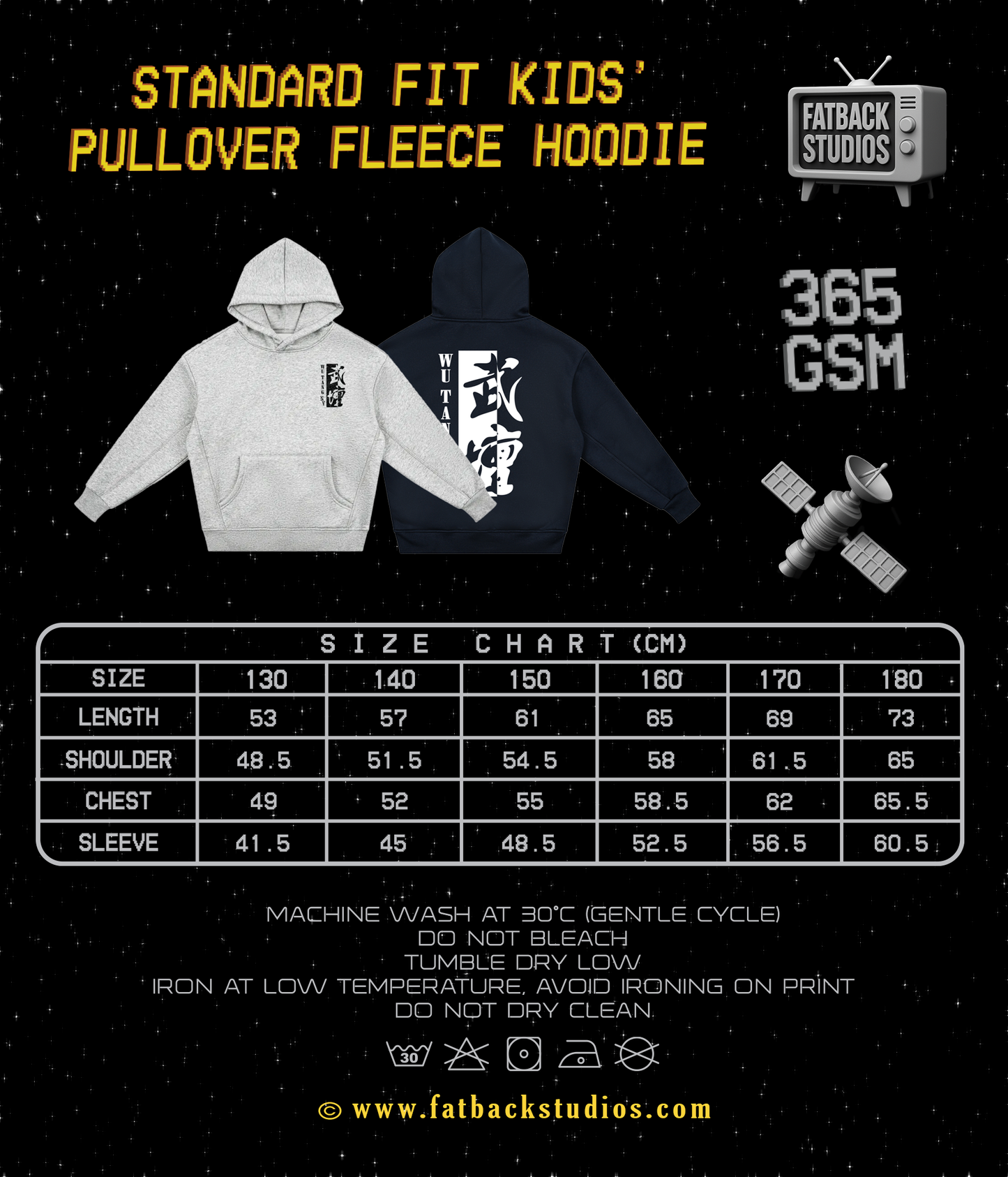NEW YORK WU TANG - KIDS' LOGO FLEECE HOODIE - NAVY