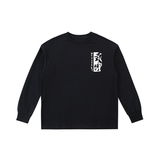 NEW YORK WU TANG - KIDS' LOGO LONG SLEEVE T-SHIRT - BLACK/BLUE