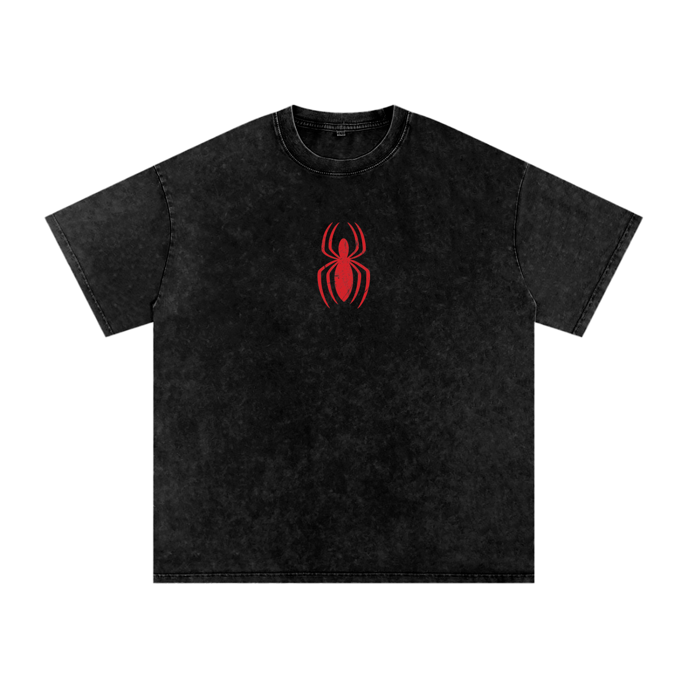 SPIDER-MAN  Distressed Logo Acid Wash Oversize T-Shirt - 250 GSM