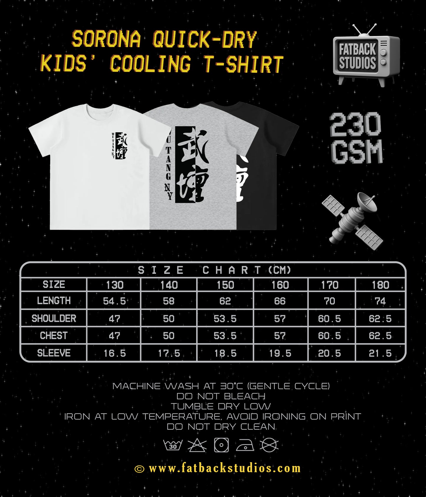 NEW YORK WU TANG - KIDS' LOGO T-SHIRT - BLACK/CHARCOAL/PURPLE - QUICK DRY COOLING