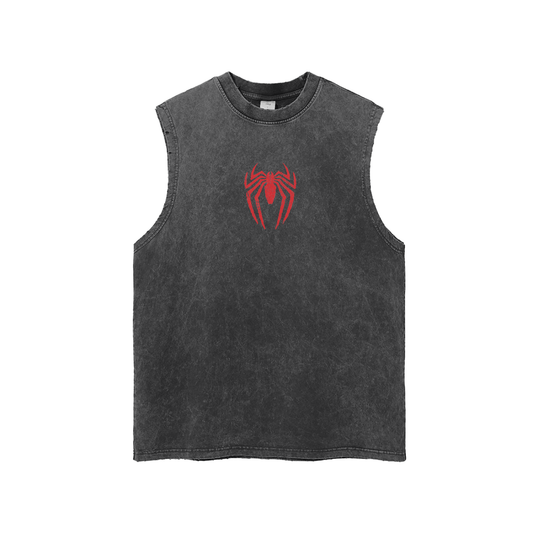 SPIDERS Washed Frayed Hem Tank Top