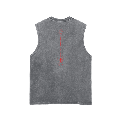 SPIDERS Washed Frayed Hem Tank Top