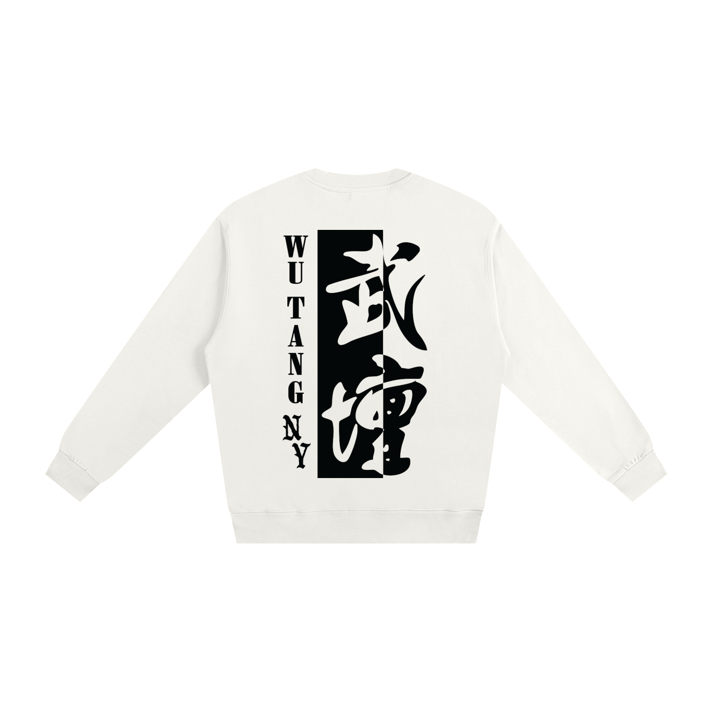 NEW YORK WU TANG - WHITE/GRAY HEAVYWEIGHT FRENCH TERRY CREWNECK SWEATSHIRT