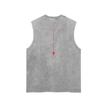SPIDERS Washed Frayed Hem Tank Top
