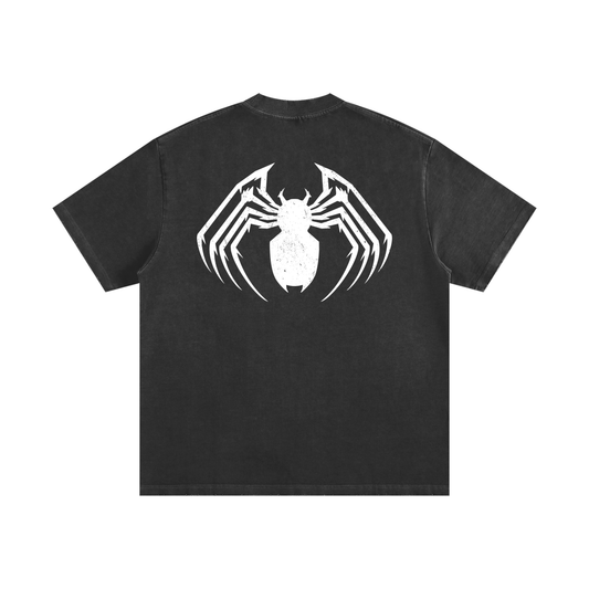 VENOM Heavyweight Vintage Washed Frayed T-Shirt